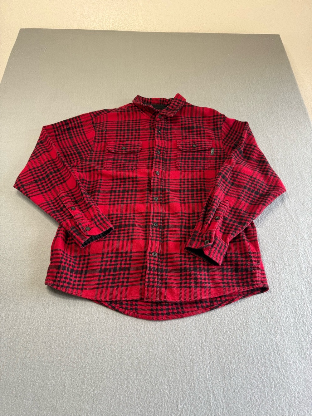 VTG Woolrich Flannel Shirt Jacket XL Red Black Buffalo Plaid Shacket Cruiser Men